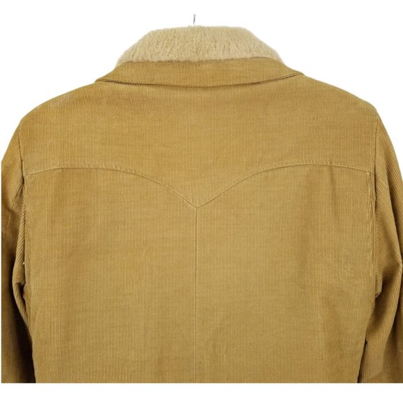 Peters All Weather Wear Corduroy Coat Size 42 Vintage 60s Faux Fur Lining Collar - Picture 5 of 12